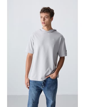 Overmaatse Hooded Korte Mouwen T-Shirt