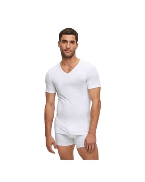 Boss Heren Logo Slim T-Shirt (Set van 2) (Wit)