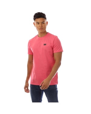 Weekend Offender Heren T-shirt Bridgetown, effen met logo, normale pasvorm (Rose)