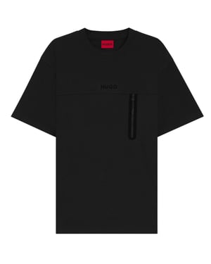 Hugo Boss Dubi Tech T-shirt met relaxte pasvorm voor heren (Zwart)