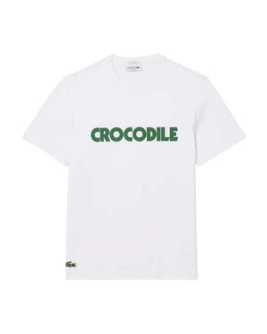 Lacoste Heren-T-shirt van katoen met grafische print (Wit)