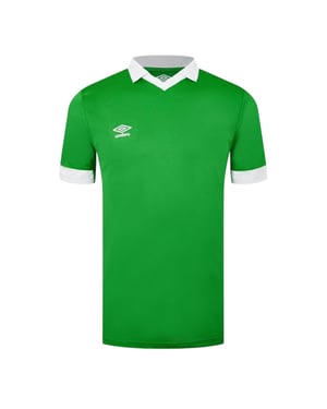 Umbro Kortärmad T-shirt Regular med V-hals för herrar (Smaragdgrön/vit)