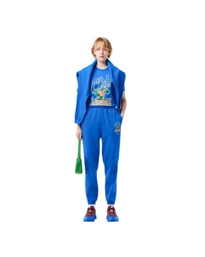 Lacoste Unisex Club voor volwassenen Bedrukt Zwaar Katoenen T-Shirt (Blauw)