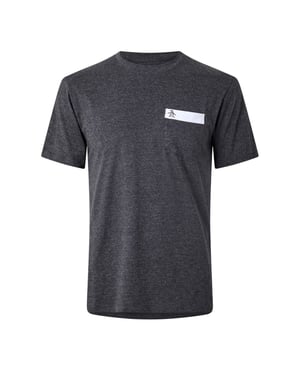 Original Penguin Heren Logo borstzak T-shirt (Donker houtskool)
