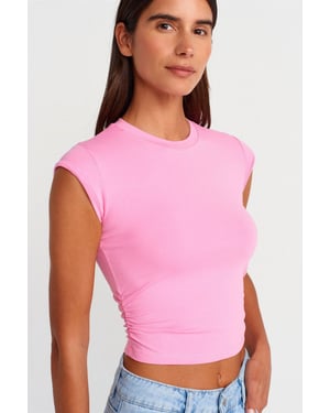 Dames Mouwloze Crop T-shirt