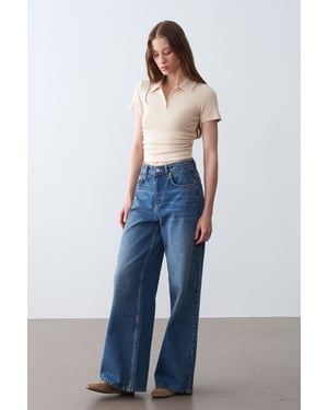 Women’s Crop Slim Fit Polo T-Shirt
