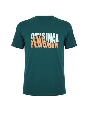 Original Penguin Heren T-shirt met ronde hals en originele opdruk (Bug juni)