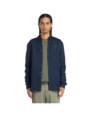 Timberland Heren Linnen Relaxed Fit Overhemd (Donkere saffier)