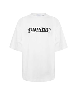 Off White Heren T-shirt met skate-print (Wit, Zwart)