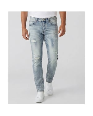 True Rise Spijkerbroek met gaten stretch slim fit jeans spijkerbroek volwassenen
