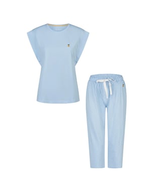By Louise Dames pyjama set lang kapmouw gestipt