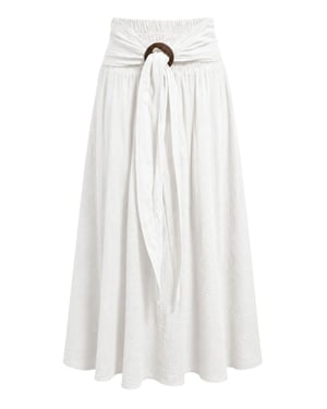 Hoog-waisted Geknoopte A-lijn Maxi Rok
