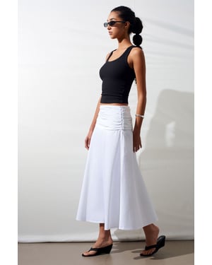 Hoge Taille A-Lijn Midi Rok