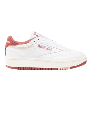 Reebok Club C läderskor med plattform för damer/kvinnor (Vit/rosa)