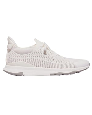 FitFlop Unisex-sportschoenen voor volwassenen, model Vitamin FFX, gebreid en waterafstotend (Wit/Grijs)