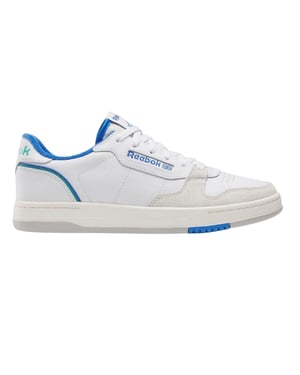 Reebok Phase läder-tennisskor för damer (Vit/blå)
