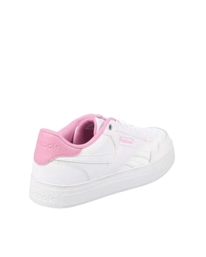Reebok Dam/Ladies Court Advance Bold läderskor med träningsskor (Vit/rosa)