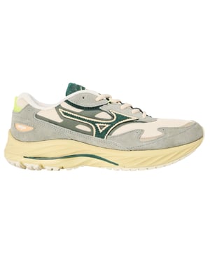 Mizuno Heren Wave Rider Beta Sportstyle Suede Trainers (Wit, Groen)