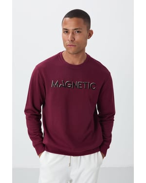 Heren Geprinte Ronde Hals Sweatshirt