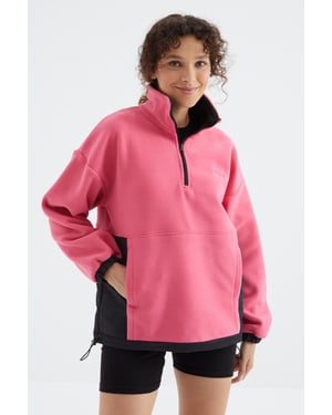 Oversized Half-zip Pluche Sweatshirt