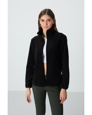 Dames Pluche Rits-Voorkant Sweatshirt