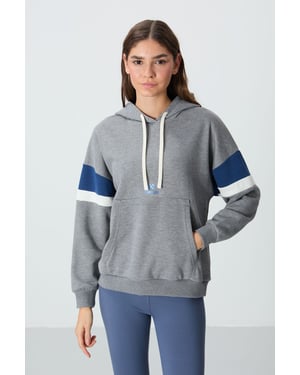 Overmaatse kleurblok hoodie met zak