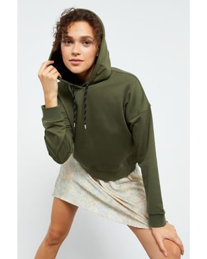 Ontspannen Hoodie Sweatshirt met Strikdetail