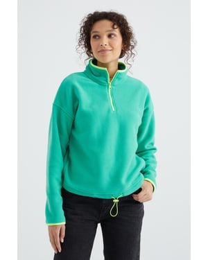 Overmaatse Pluche Half-zip Sweatshirt