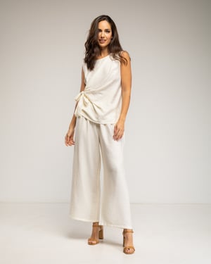 Set van mouwloze top met striksluiting en broek met elastiek