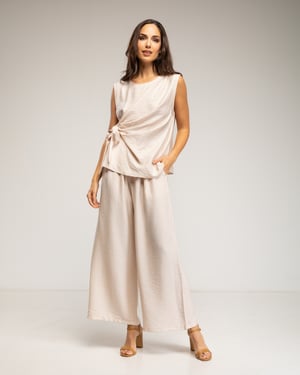 Set van mouwloze top met striksluiting en broek met elastiek
