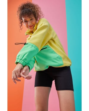 Oversized Pluche Half-Zip Sweatshirt