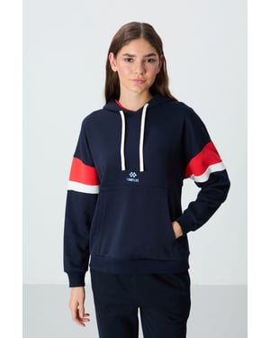 Overmaatse Kleurblokkering Hoodie met Zak