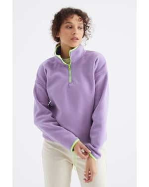 Oversized Pluche Half-zip Sweatshirt