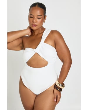 Plus Asymmetric Cut Out Centre Swimsuit