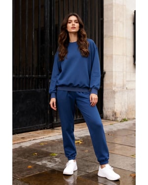 Oversized Sweatshirt en Broek met Elastische Tailleband Set