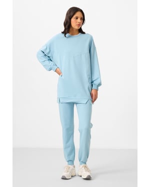 Oversized Fleece Sweatshirt en Broek Set