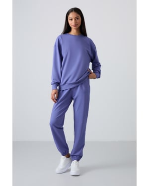 Oversized Sweatshirt en Elastische Boord Broek Set