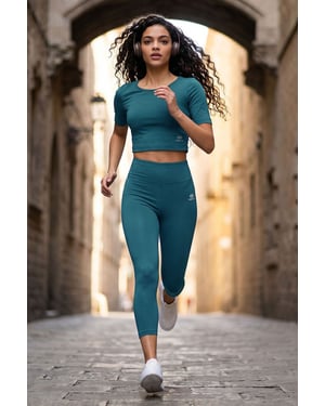 Dames Katoenen Slim-fit Actieve Set