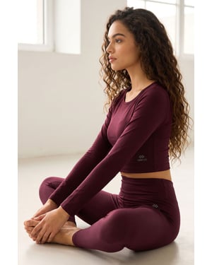Katoenen Elastaan Crop T-Shirt en Legging Set