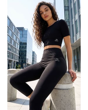 Dames Katoenen Slim-fit Actieve Set