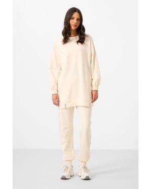 Oversized Fleece Sweatshirt en Broek Set