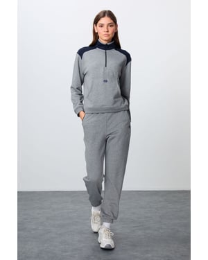 Kleurgeblokte Fleece Trainingsoutfit Set