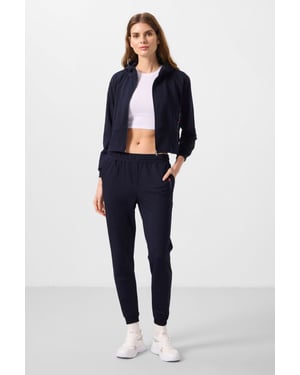 Överdimensionerad hooded zip sweatshirt och byxset