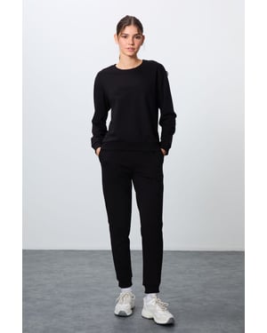 Overmaatset van katoen-polyester sweatshirt en broek