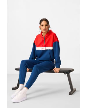 Kleurgeblokte Hoodie en Broek Set