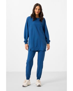 Oversized Fleece Sweatshirt en Broek Set