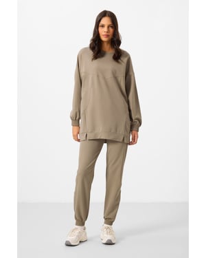 Oversized Fleece Sweatshirt en Broek Set