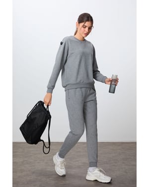 Oversized Katoenen-Polyester Sweater en Broek Set