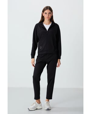 Dames Hooded Zip Sweatshirt en Broek Set