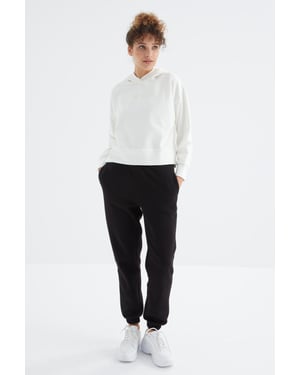 Kvinnors Högmidjade Fleece Joggingbyxor